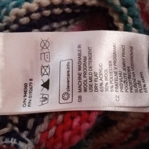 H&M 9-12 Months Baby Girls Warm Knit Striped Colorful Cardigan Sweater, Pinks - Picture 4 of 4